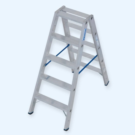 Двусторонняя алюминиевая стремянка со ступенями Krause Stabilo 2х5 (124739)